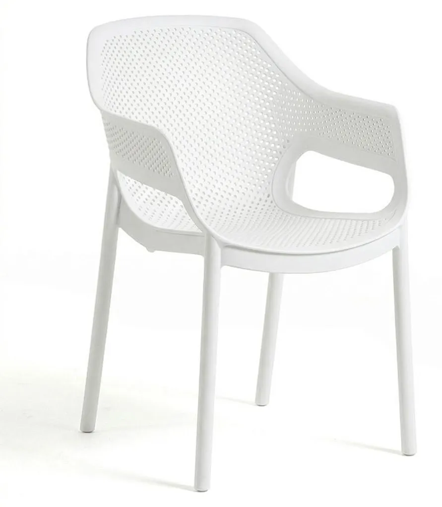 Chaises empilables de terrasse en résine renforcée - Lot de 4 - Sofia - 2