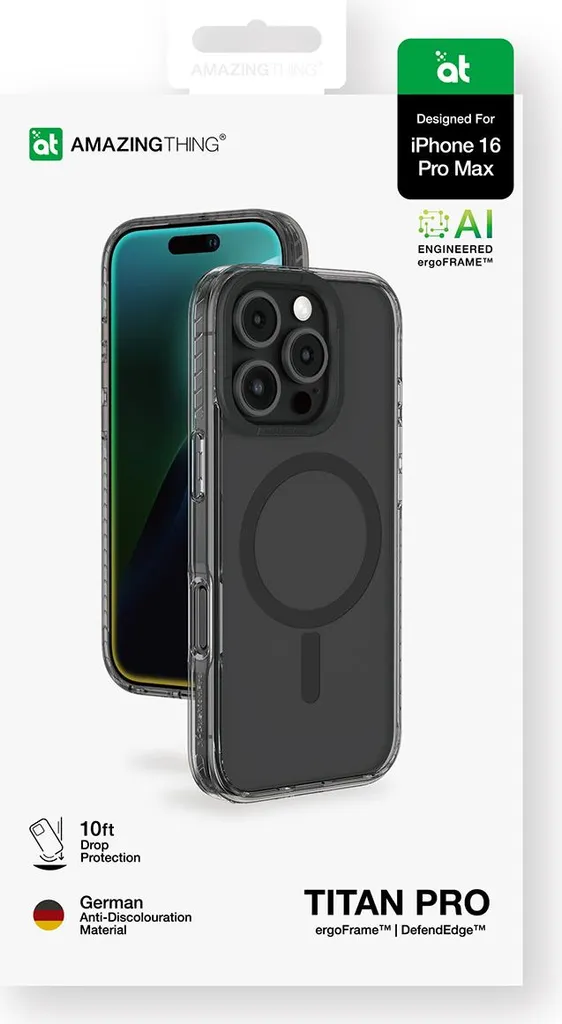 Coque de Protection iPhone 16 Pro Max MagSafe - Titan Pro Case Noire Mate
