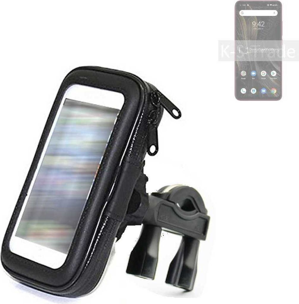 K-S-Trade Fahrrad-Halterung kompatibel mit UMIDIGI Power 3 Handy-Halterung Halter Lenkstange Fahrradhalterung Motorrad Bike Mount Wasserabweisend