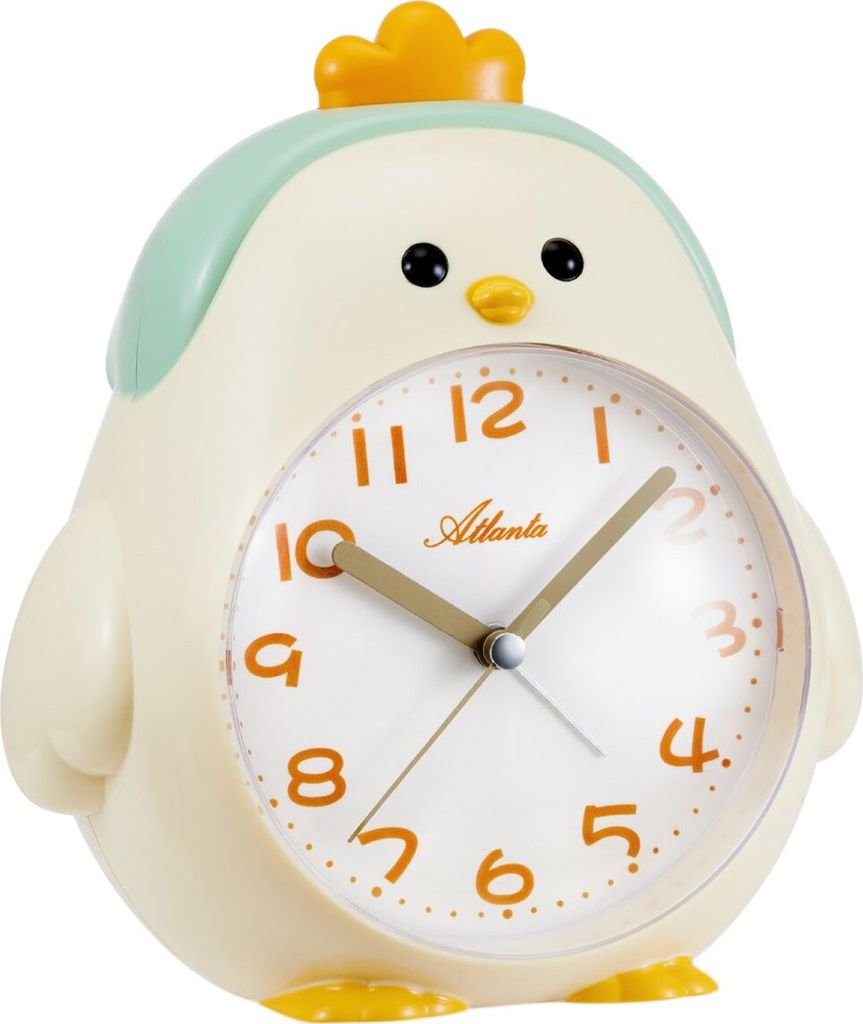 Atlanta 2164/0 Kinderwecker mit Leisegang Hahn Beige/Mint
