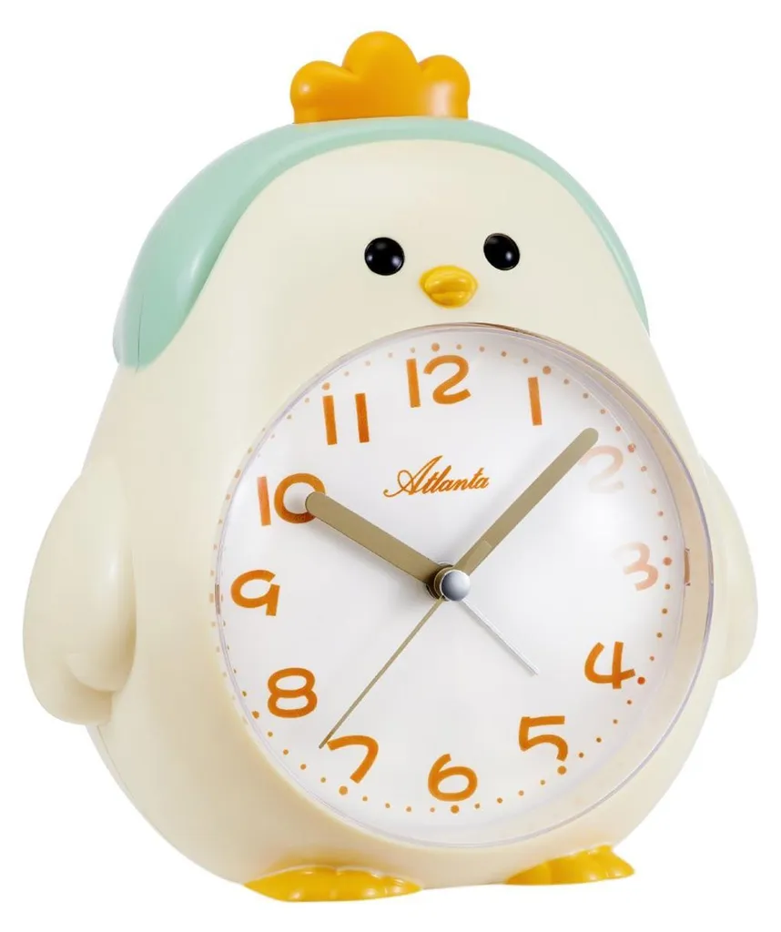 Réveil Enfant sans Tic-Tac pour un Sommeil Paisible Motif Coq Beige