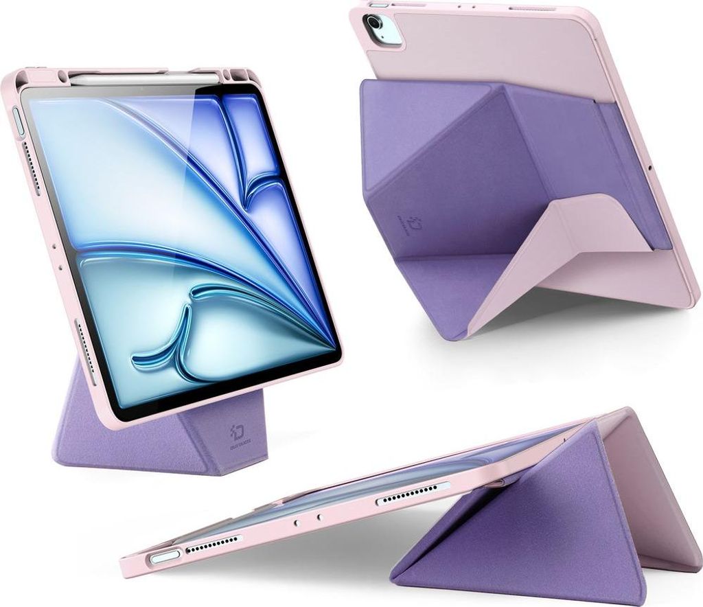 Schutzhülle mit Klappe für iPad Air 13" M4/M3/M2 / Pro 12,9" 2018-2022, Dux Ducis Vers, Rosa