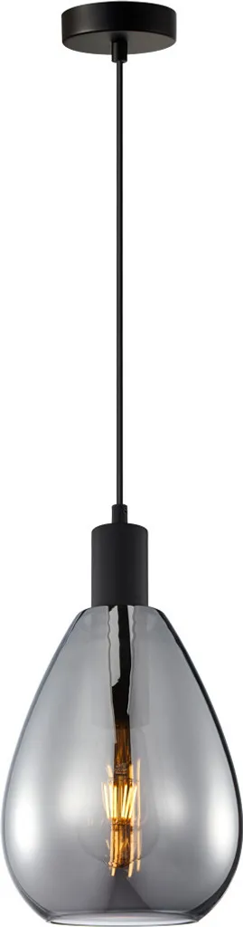 Suspension Italux ZULO en verre fumé, luminaire moderne E27 pour salon