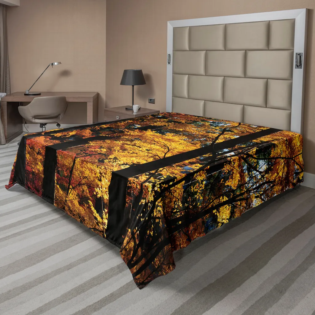 Drap de lit ambiance automne pour décoration de chambre chaleureuse