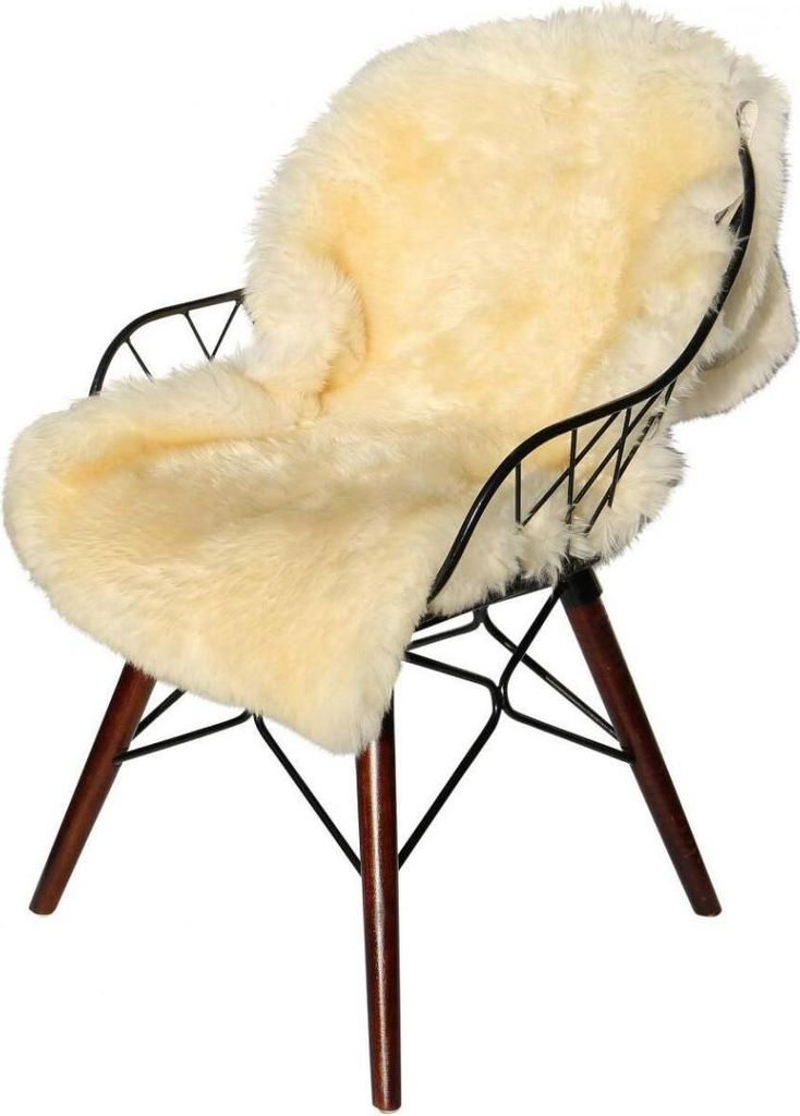 Öko Lammfell Schaffell champagner Naturfell - Größe: 110-120