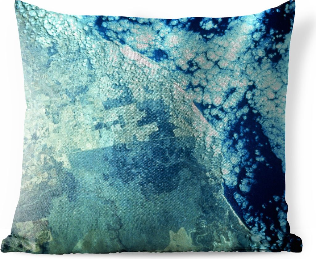 MuchoWow Outdoor Kissen - Buntes Satellitenbild von Westaustralien - 50x50 cm - Wetterfest - Lounge Kissen - Komfortabel - Kissen mit Bild