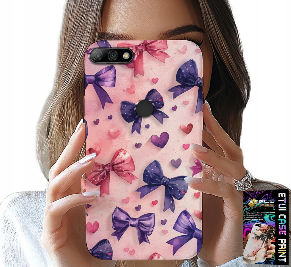 Custodia Glamour Huawei Y7 2018 Nastro Colorato con Pellicola Vetro