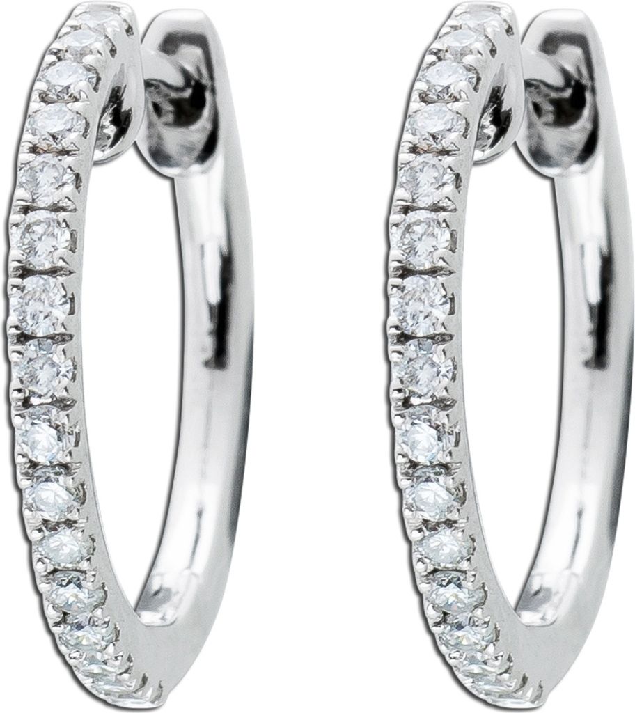 Brillant Creolen Weißgold 750 18K Natur Diamanten 0.28ct