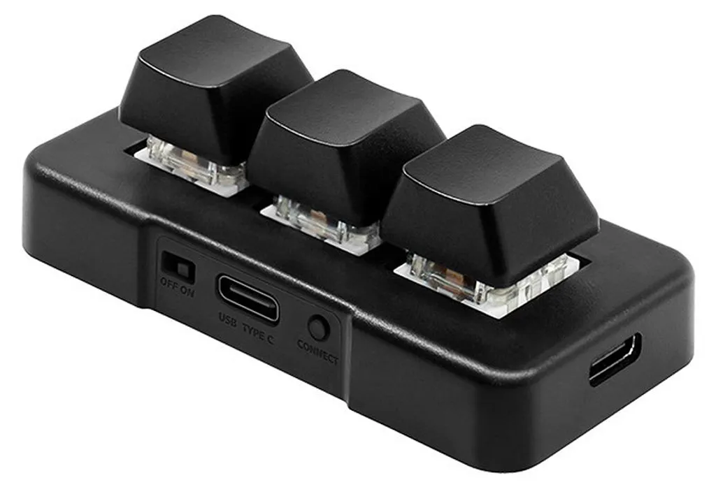 Mini-clavier de jeu et bureau 3 touches mécaniques sans fil MK321-Pro noir