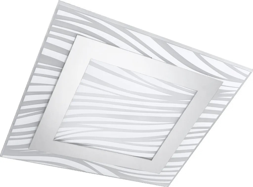 Plafonnier EPSYLON 2xE27 40W Blanc et Chrome Mat L40cm H7cm Dimmable
