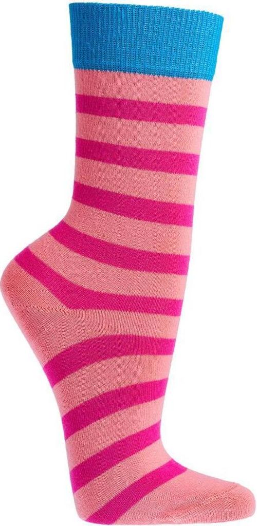 6 Paar TippTexx 24 Kindersocken Ringel Bio Baumwolle, für Mädchen & Jungen, Rosé, Größe 19-22