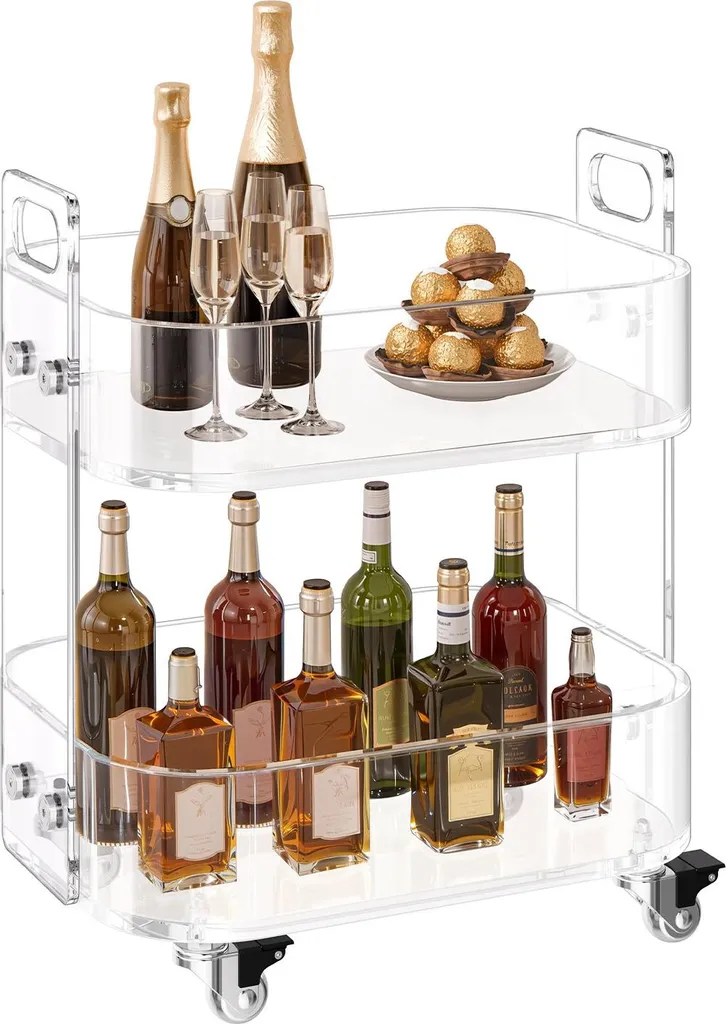 Meuble de rangement transparent gain de place avec roulettes pour petit espace