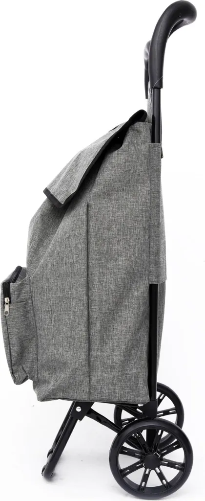 Caddie de Courses 45L Shopper-Roller Gris - Poussette de Marché Stable