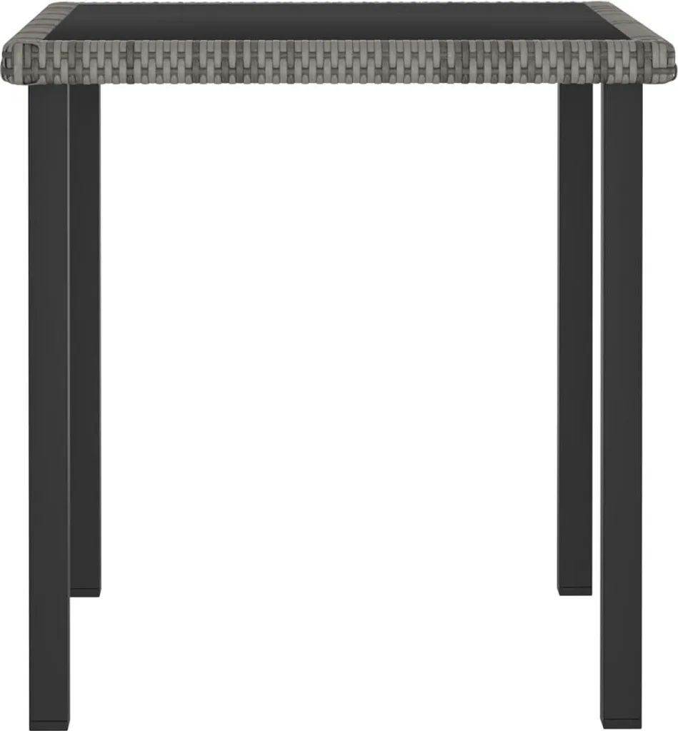 SYFAX™ Tavolo Outdoor 70x70x73 Grigio | Polyrattan e Acciaio Rinforzato