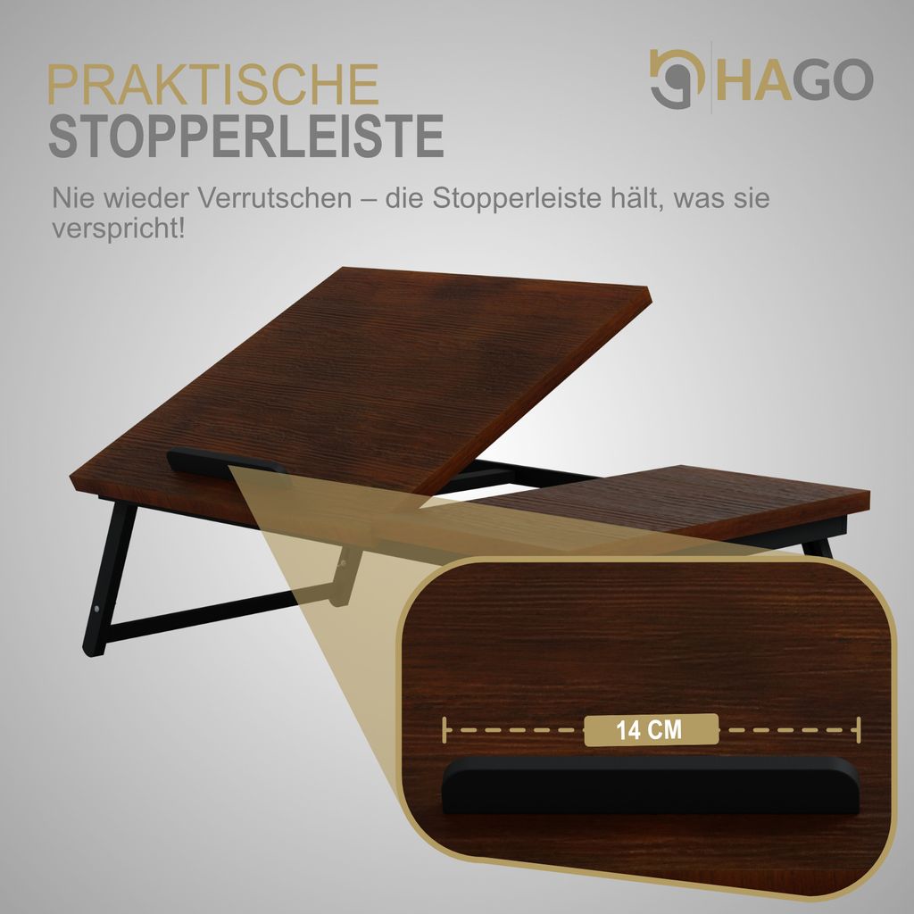 HAGO24 Laptoptisch 54x34cm Vintage Lapdesk Notebooktisch Produktbild 3