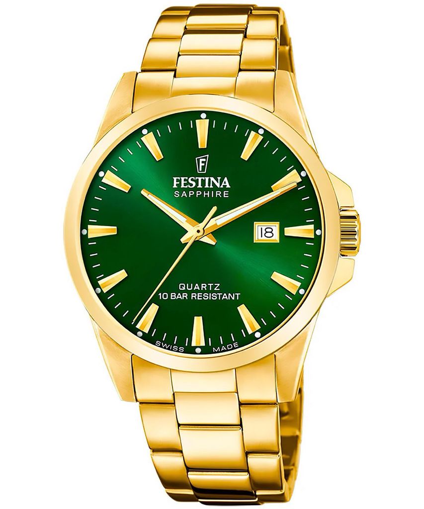 Festina Uhr Swiss Herren gold Armband Edelstahl UF20044/5