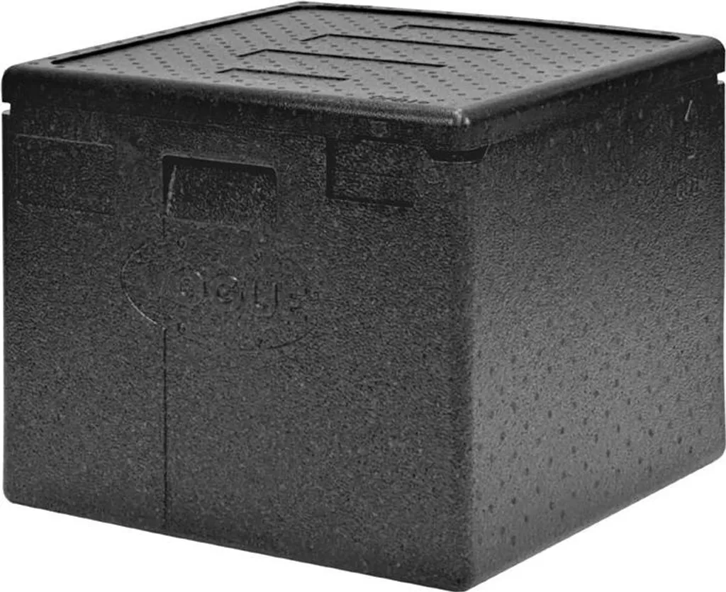 Conteneur isotherme pizza 59L Vogue en EPP noir : la qualité pro EPP