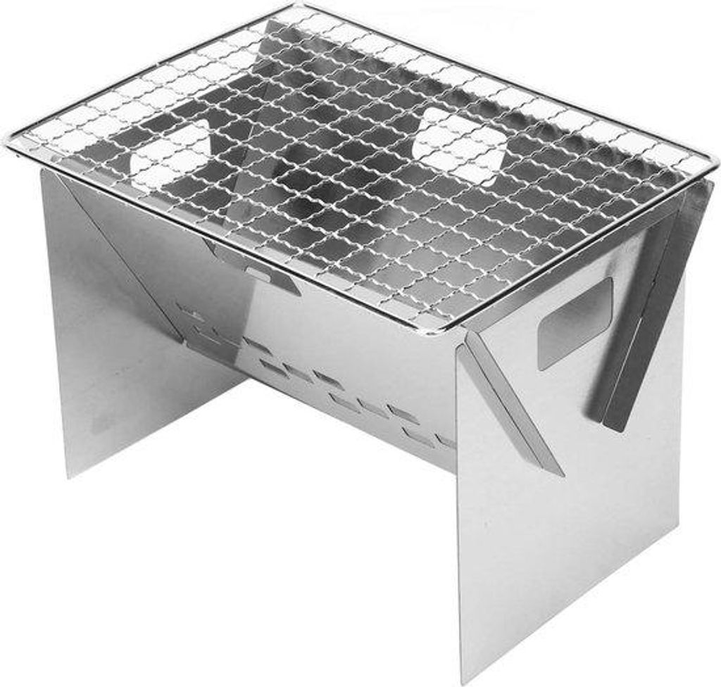 Portable Houtskool-Grill für Camping - tragbarer Edelstahl-Grill