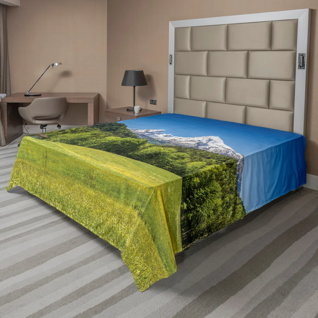 Drap de lit décoratif 266x260 cm avec motif Village Alpin Allemand
