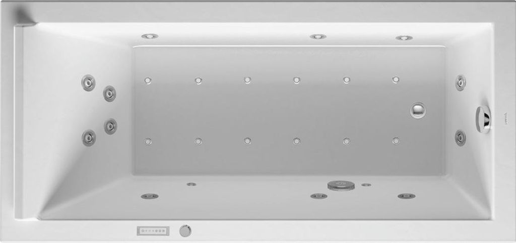 Duravit Rechteck-Whirlwanne STARCK 186 l, 1700 x 800 mm, weiß, 1 Rückenschräge Combi-System E