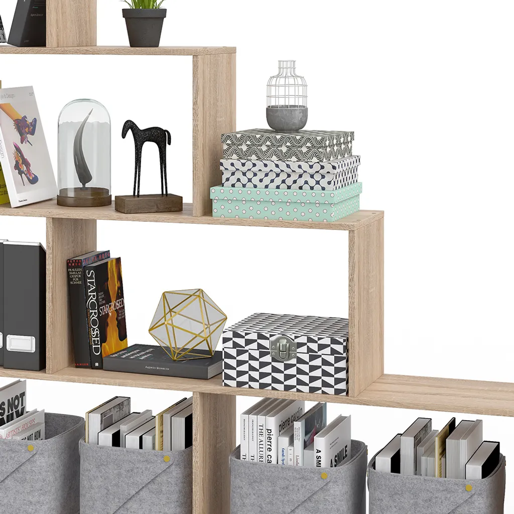 Étagère Vicco Sonoma 163x155cm Modèle 34597 Bibliothèque Design Robuste - 6