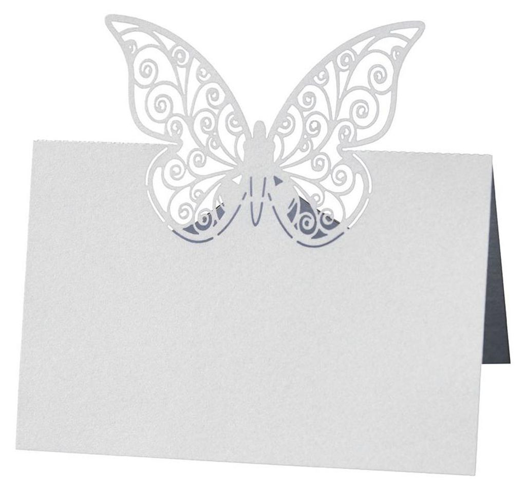 50 Stück Schmetterlings-Tischkarten, Tisch-Namensschilder, Lasergeschnittene Zeltkarten Für Hochzeitsempfänge, Partys Und Veranstaltungen (Beige)