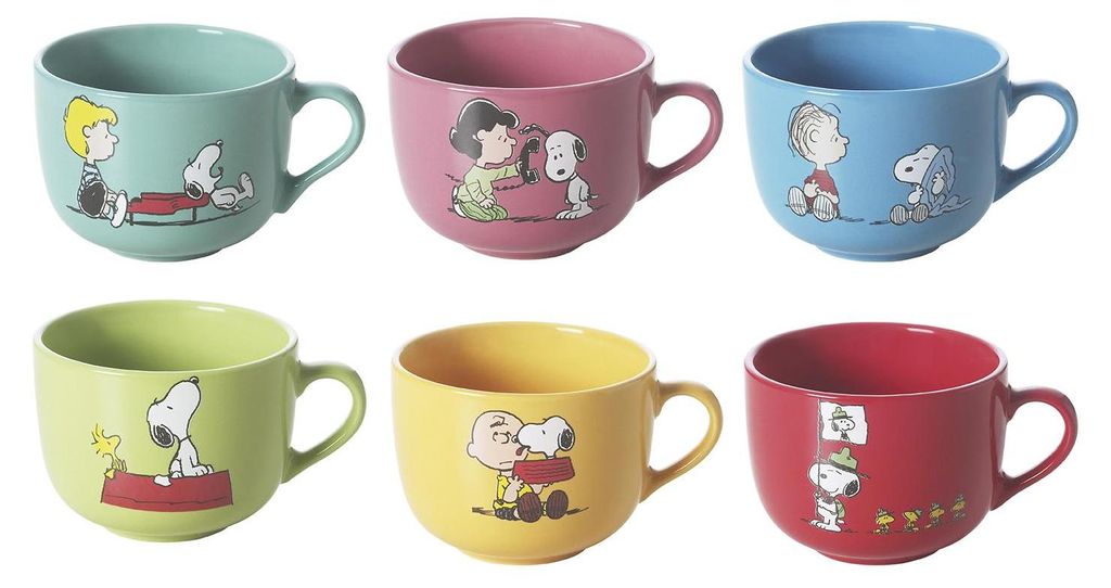 Excelsa Set 6 Jumbo Tassen Peanuts aus bunter Stoneware