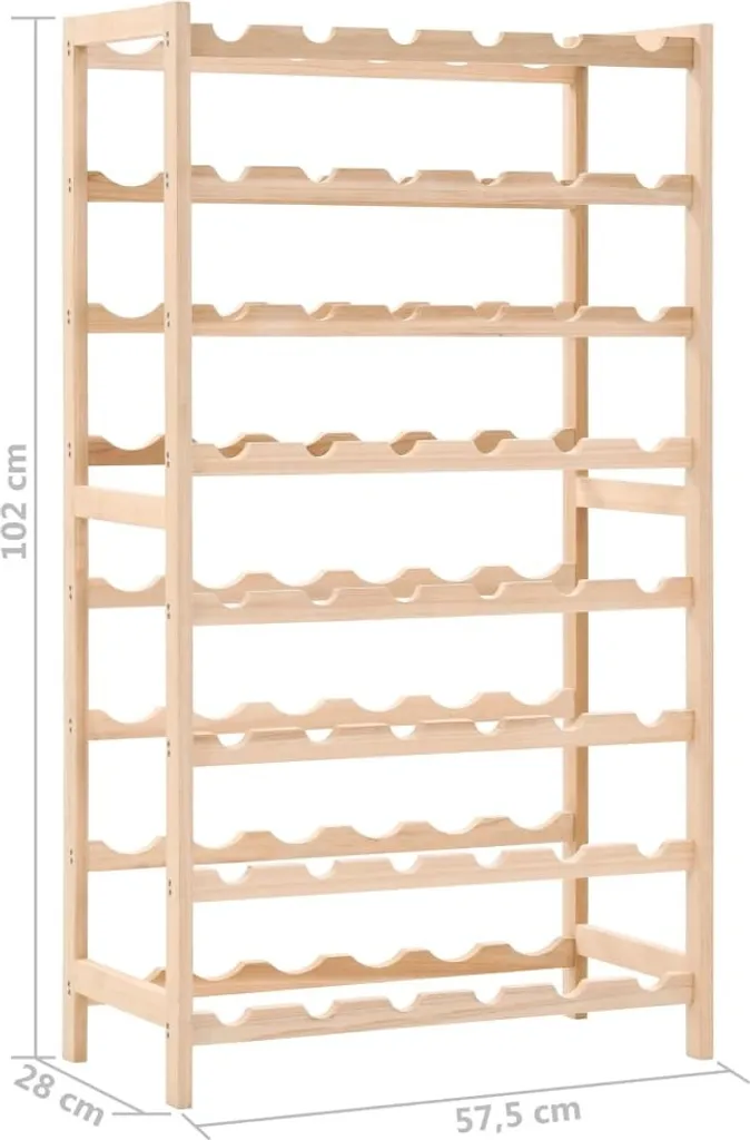 Casier à vin robuste en cèdre 102 cm, rangement stable et durable