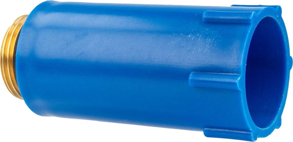 tecuro Baustopfen 1/2 Zoll mit Messing-Gewinde - Kunststoff blau