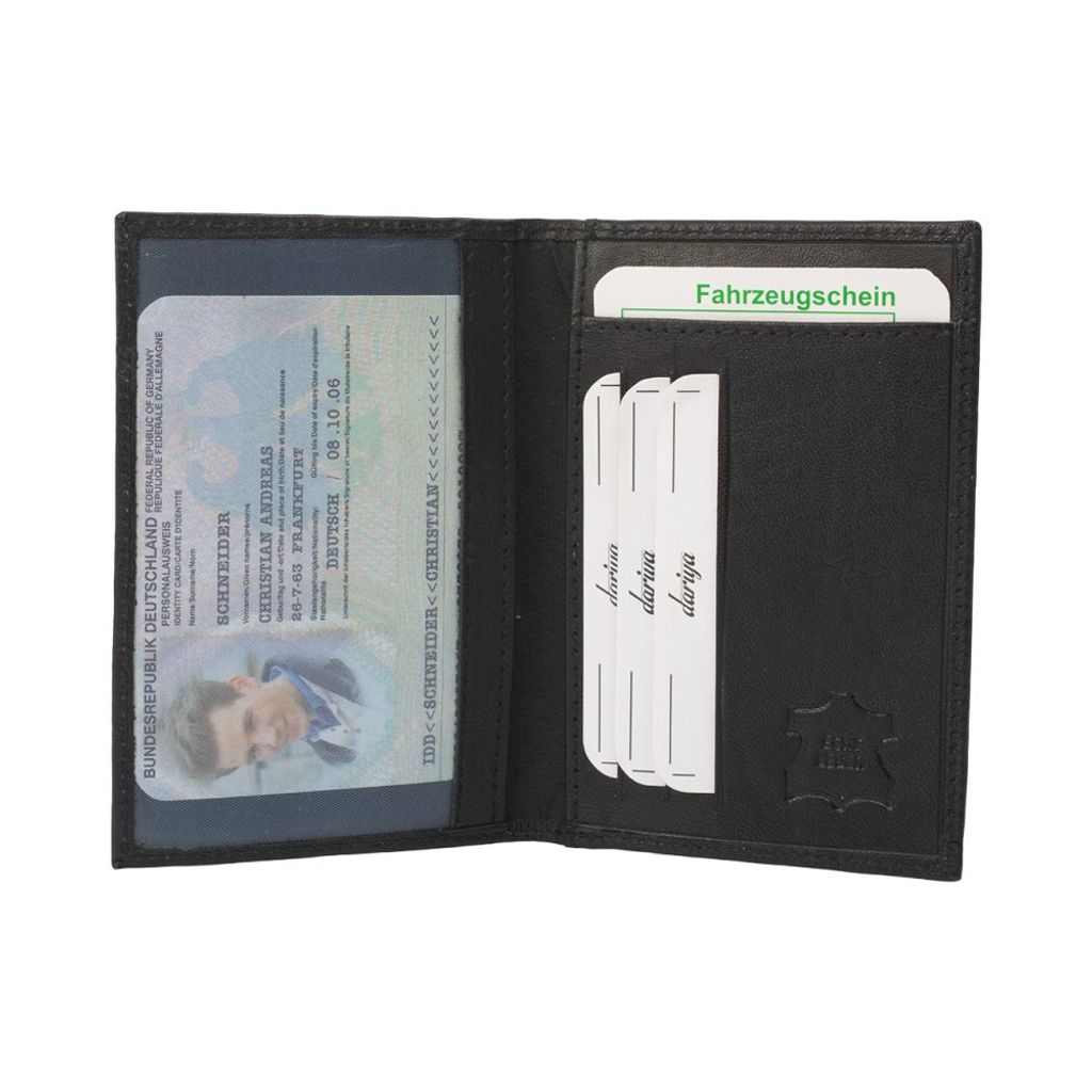 Fahrzeugschein Ausweismäppchen schwarz Leder Produktbild 3