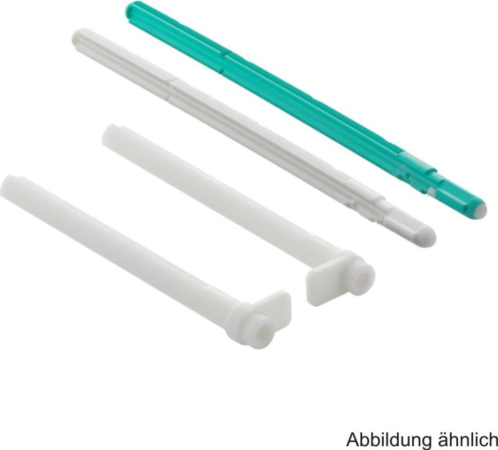 Several plumbing components are arranged diagonally on a white background.