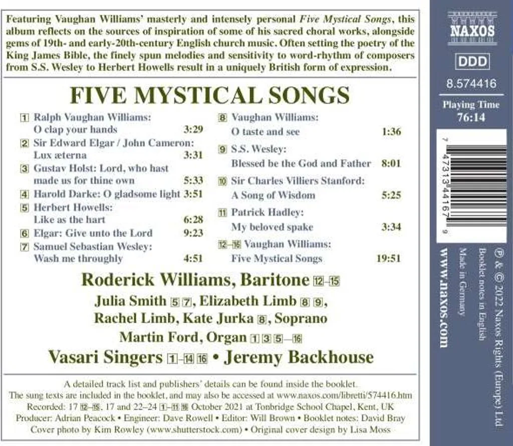 Cinq Chansons Mystiques Vaughan Williams : Édition Partition de Luxe - 2