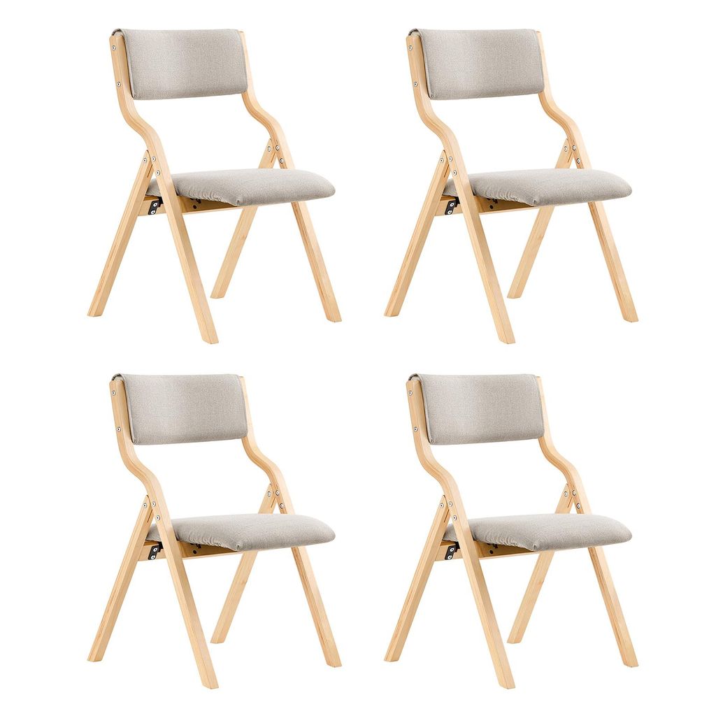 SoBuy Set mit 4 Klappstühlen Ergonomische Gepolsterte Küchen- und Esszimmerstühle Klappstuhl Büro Ideal für Küche Balkon Garten Camping FST40...