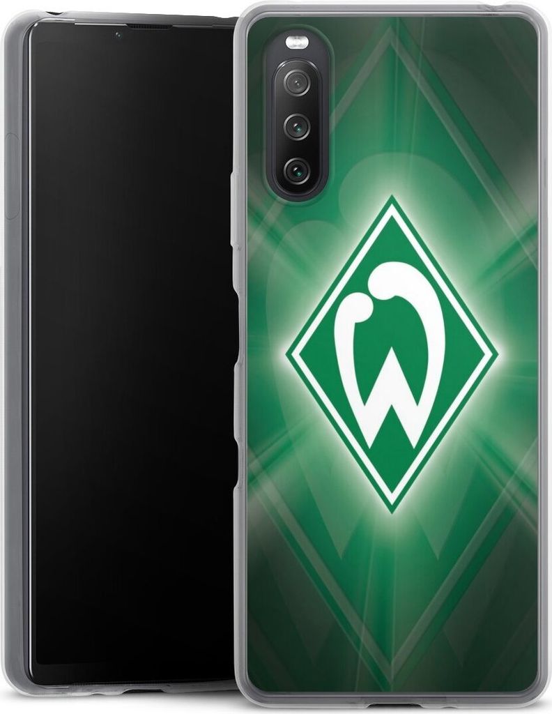 DeinDesign Slim Hülle für Sony Xperia 10 III Silikon Case Ultra Dünn Handyhülle Offizielles Lizenzprodukt SV Werder Bremen Wappen