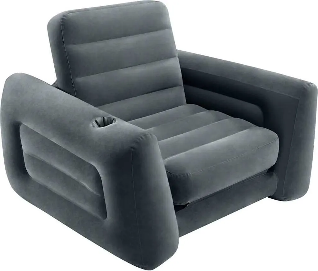 INTEX Poltrona gonfiabile allungabile 117x224x66 cm Grigio scuro