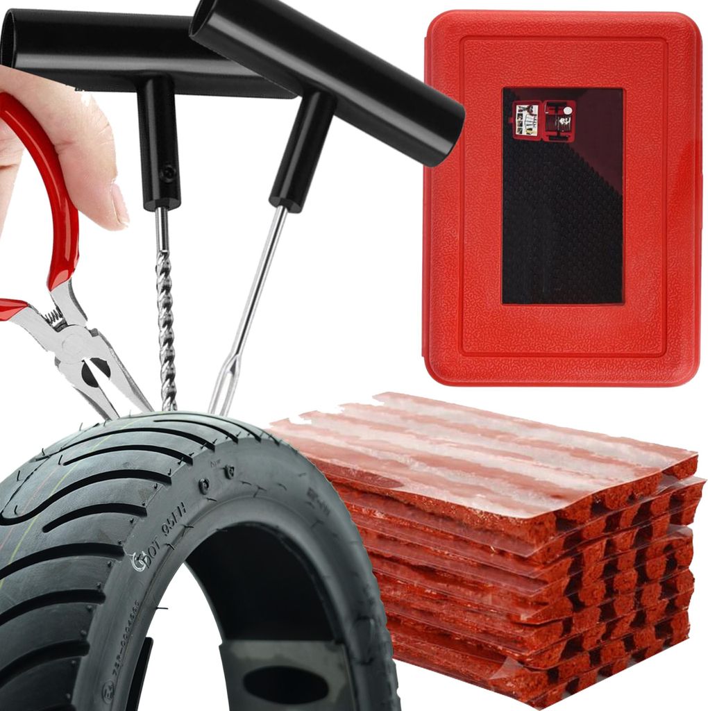 KRAFT&DELE | Reifenreparaturset, 58tlg, Heavy Duty Reifen Reparaturset, für Autos, Geländewagen, Motorräder, Elektrofahrzeuge, Fahrräder