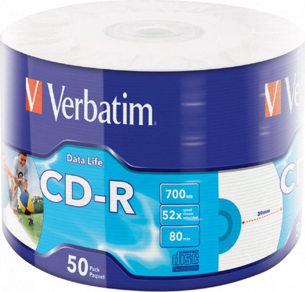 VERBATIM CD-R 700MB 52x 50er Wrap bedruckbar Produktbild