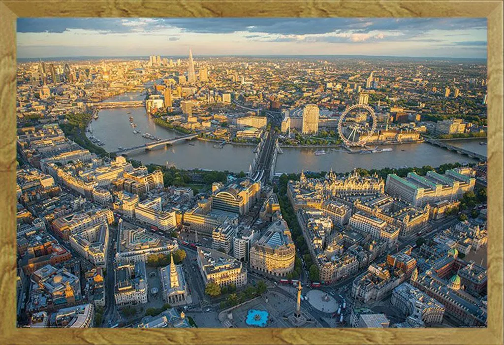 Quadro Londra Jason Hawkes: Poster London Evening in Cornice Shinsuke
