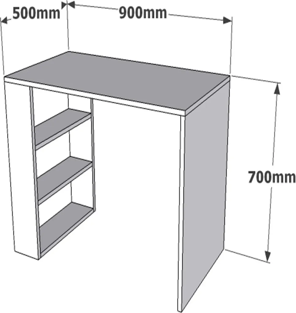Bureau de Travail Informatique Blanc Skye Decor 90cm Style Scandinave