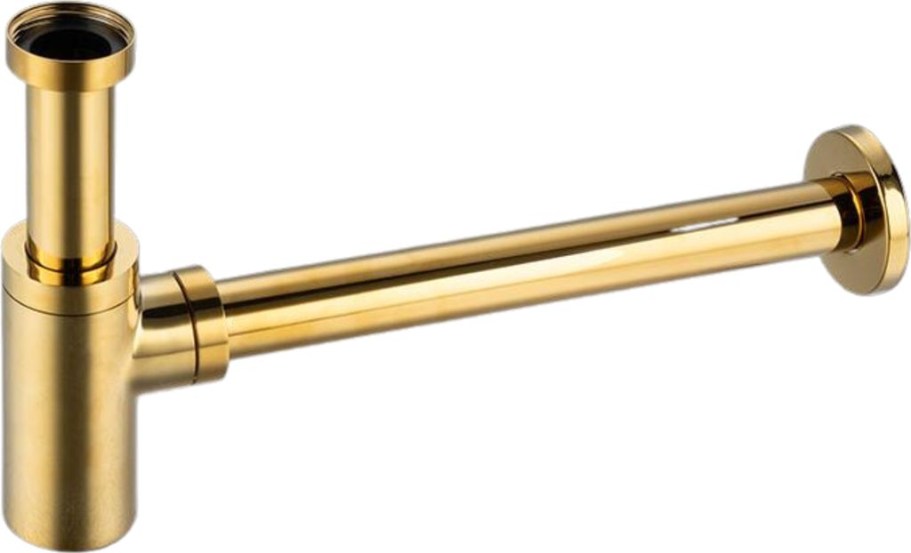 Balneo Universal Siphon für Waschbecken & Waschtisch Messing G1 1/4 rund gold
