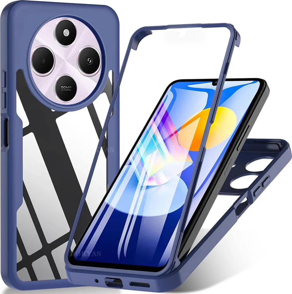 Cover Xiaomi Redmi 14C 360 Gradi Blu | Custodia Ibrida TPU e Acrilico