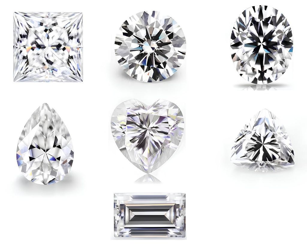 Belgisches Set mit 7 synthetischen Diamanten in Produktbild 