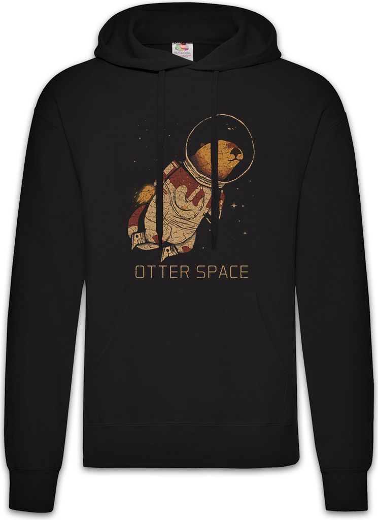 Urban Backwoods Otter Space, Herren Hoodie, Farbe: Schwarz, Größe: L