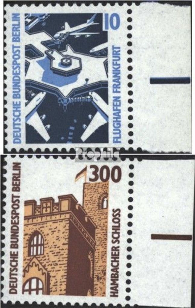 Briefmarken Berlin (West) 1988 Mi 798A-799A Seitenrandstück (kompl.Ausg.) postfrisch Sehenswürdigkeiten