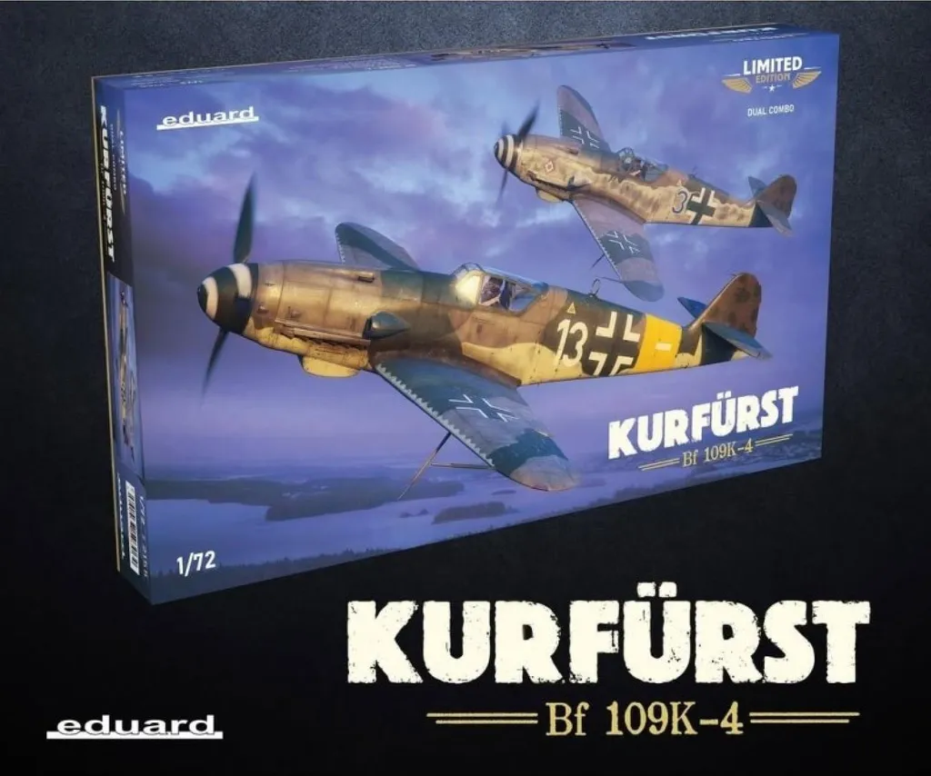 Kit de maquette d'avion Bf 109K Kurfürst Dual Combo 1/72 militaire