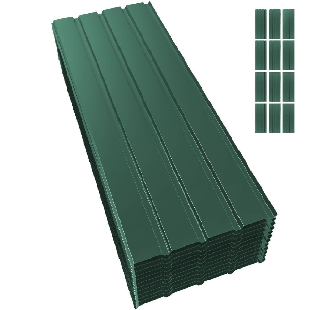 Mondeer 12xTrapezblech 115 x 45 cm=6.21 m2 Dachplatten für Gerätehaus Carport verzinkt Profilblech Wandblech Dachblech Wellblech Dachplatten