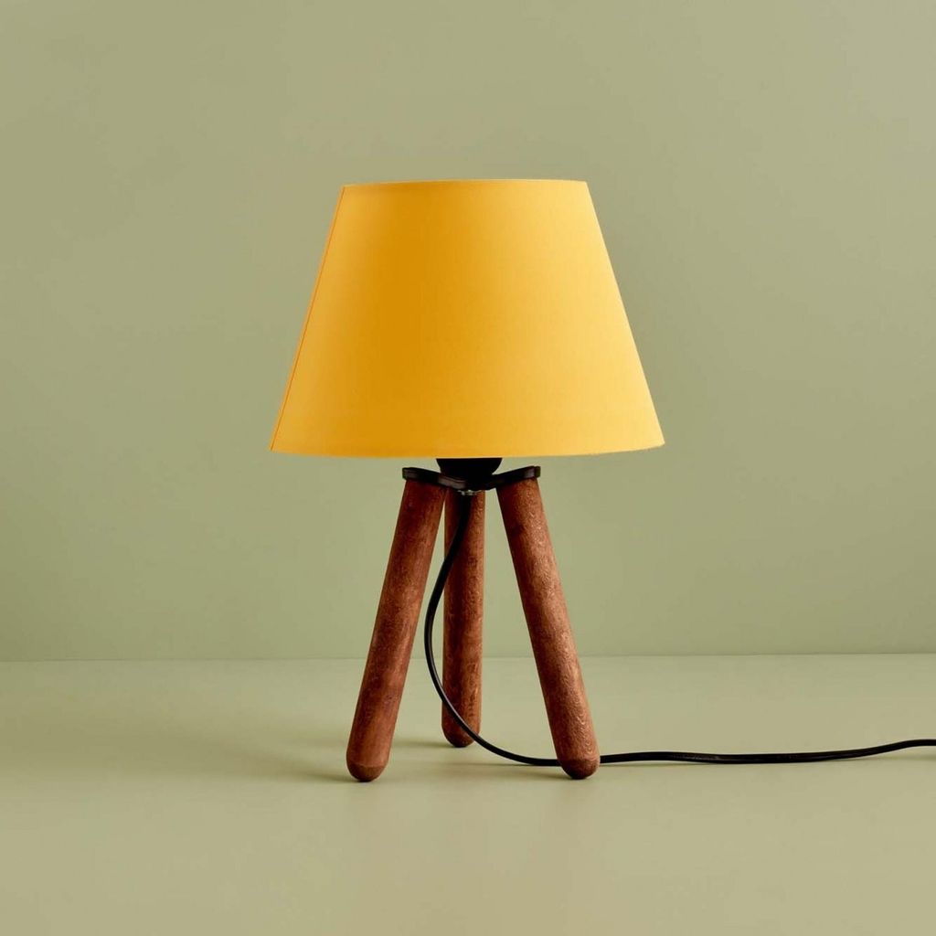 Opviq, AYD-3423, Tischlampe, 100 % Stoff, Gelb, 22 x 22 x 32 cm