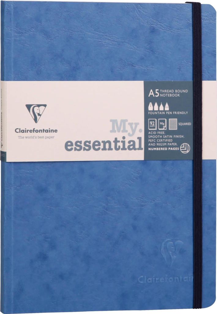 Clairefontaine 5x Notizbuch Age Bag My.essential A5 96 Bl liniert Blau 793464C
