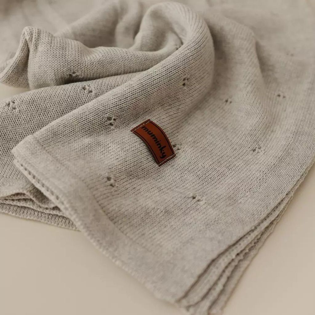 Muminky | Babydecke Wolle - 75x100 cm - Grau - Atmungsaktiv, Thermoregulierend, Hypoallergen