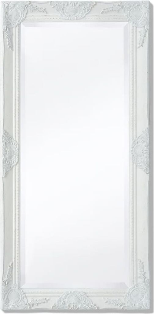 The Living Store Wandspiegel im Barock-Stil 100x50 cm Weiß Produktbild 1